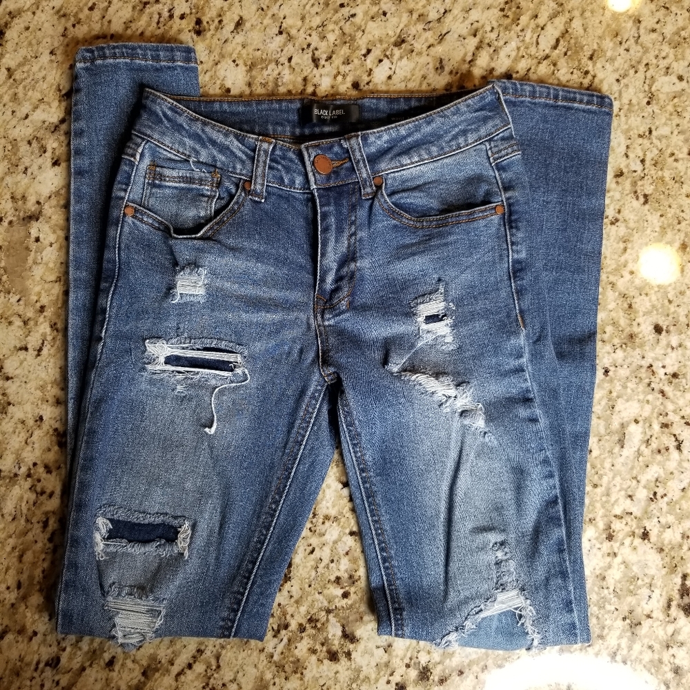 BLACK LABEL C'EST TOI | Distressed Skinny Jeans 27